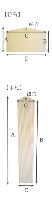 絵馬・木札　寸法